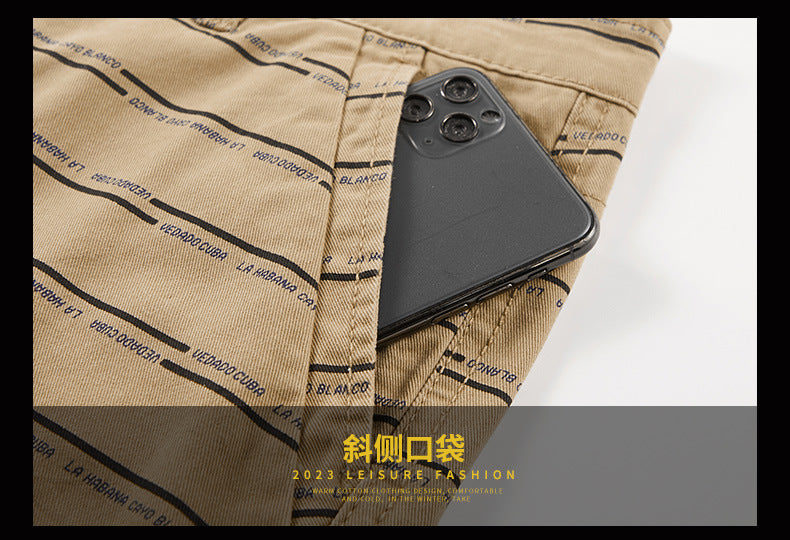 Casual Shorts Summer Men's Japanese-style Tooling All-match Solid Color Striped Claw Pants Boys Running Sports Men's Pants