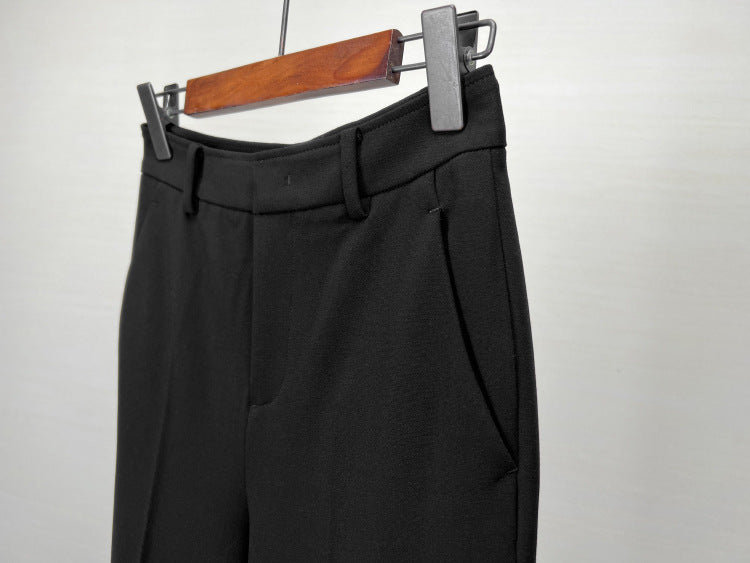 24 Spring and Autumn New Style Women's Suit Pants with Strong Draping Effect, Comfortable and Non-Tight, Commuter Pencil Pants, Versatile Nine-Point Straight-Leg Pants, High Waist