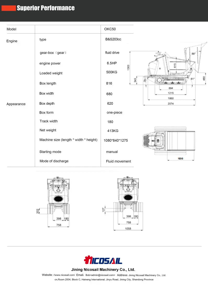 Fully Hydraulic High Tip Dumper Mini Dumper Crawler Truck Dumper Suppliers